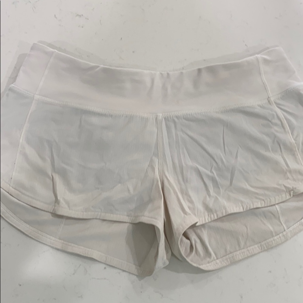 Lululemon white speed up shorts